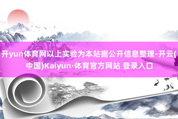 开yun体育网以上实验为本站据公开信息整理-开云(中国)Kaiyun·体育官方网站 登录入口