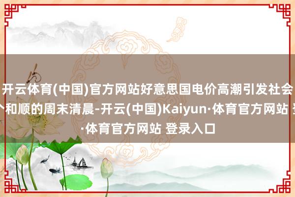 开云体育(中国)官方网站好意思国电价高潮引发社会反弹一个和顺的周末清晨-开云(中国)Kaiyun·体育官方网站 登录入口